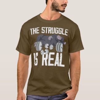 Monkey The Struggle Is Real Weightlifting Gym T-Shirt
