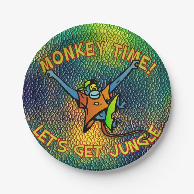 Monkey Time! Let's Get Jungle Paper Plate (Front)