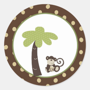 monkey time mod monkey 1.5 inch envelope sticker