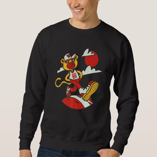 Monkey Tough Birthday  8 Years Monkey Sweatshirt (Front)