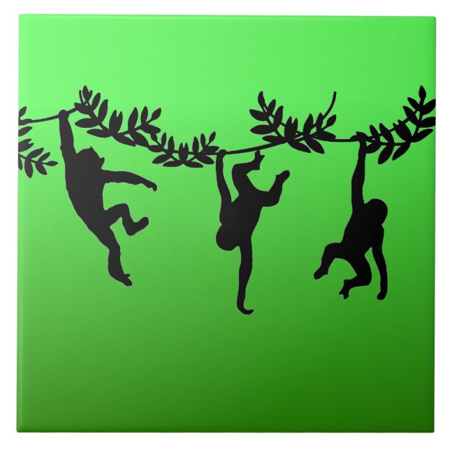 Monkey Troop Ceramic Tile (Front)