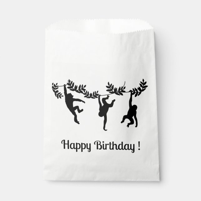 Monkey Troop Happy Birthday  Favour Bag (Front)