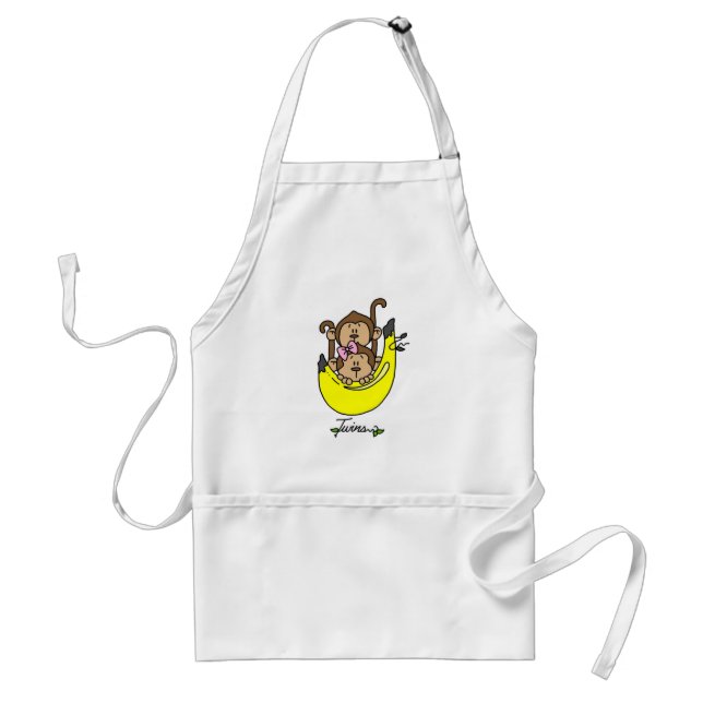 Monkey Twin Boy and Girl Tshirts and Gifts Standard Apron (Front)