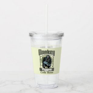 Monkey Type, Code Runs Funny Full-Stack Developer Acrylic Tumbler