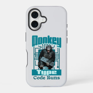 Monkey Type, Code Runs Funny Full-Stack Developer iPhone 16 Case