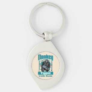 Monkey Type, Code Runs Funny Full-Stack Developer Key Ring