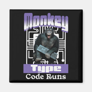 Monkey Type, Code Runs Funny Full-Stack Developer Magnet