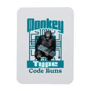 Monkey Type, Code Runs Funny Full-Stack Developer Magnet
