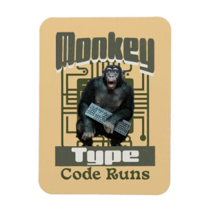 Monkey Type, Code Runs Funny Full-Stack Developer Magnet