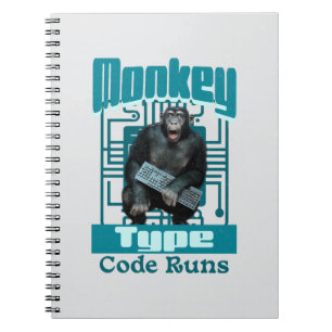 Monkey Type, Code Runs Funny Full-Stack Developer  Notebook