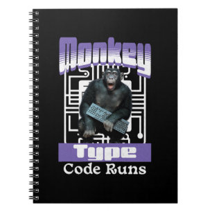 Monkey Type, Code Runs Funny Full-Stack Developer Notebook