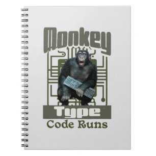 Monkey Type, Code Runs Funny Full-Stack Developer  Notebook