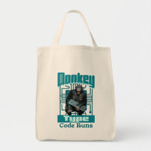 Monkey Type, Code Runs Funny Full-Stack Developer Tote Bag