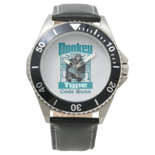 Monkey Type, Code Runs Funny Full-Stack Developer Watch
