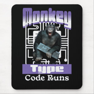 Monkey Typing Code Runs Programmer Humour Mouse Pad