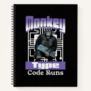 Monkey Typing Code Runs Programmer Humour Notebook