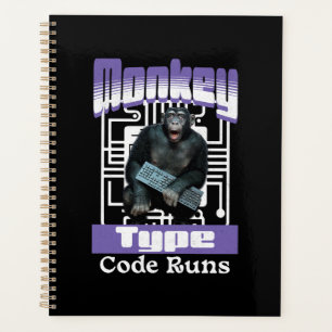 Monkey Typing Code Runs Programmer Humour Planner