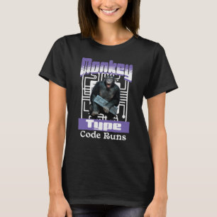 Monkey Typing Code Runs Programmer Humour T-Shirt