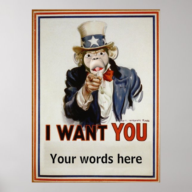 Monkey Uncle Sam Poster (Front)