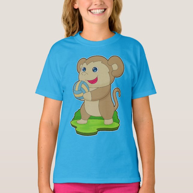 Monkey Volleyball player Volleyball T-Shirt (Front)