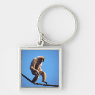 monkey walking on rope key ring