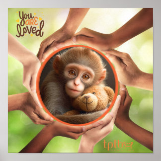 MONKEY WALL ART: YOU ARE LOVED  POSTER