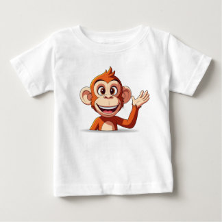 Monkey Waving Hello Vector Illustration Baby T-Shirt
