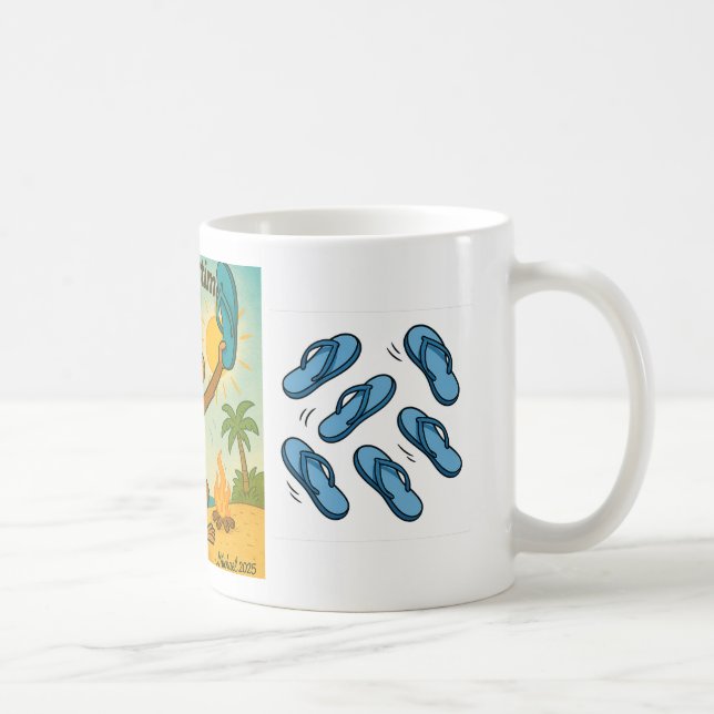 Monkey Wearing Flipflops Coffee Mug (Right)