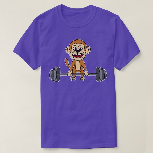 Monkey Weightlifting powerlifting deadlift Fitness T-Shirt (Design Front)