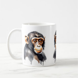 Monkey Wildlife & Nature Water Colour Set Coffee Mug