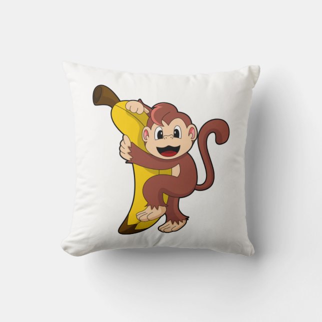 Monkey with Banana (1).PNG Cushion (Front)
