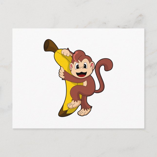 Monkey with Banana (1).PNG Postcard (Front)