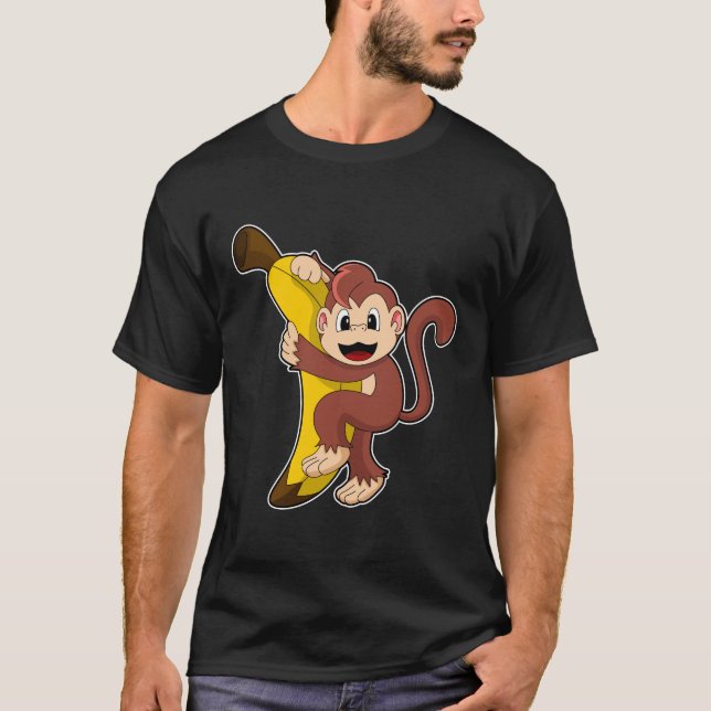 Monkey with Banana (1).PNG T-Shirt (Front)