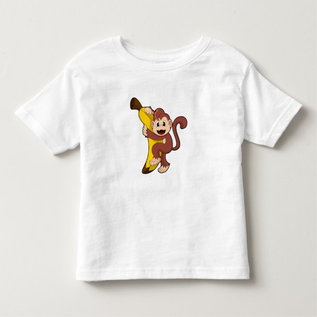 Monkey with Banana (1).PNG Toddler T-Shirt (Front)