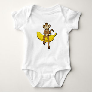 Monkey with Banana Baby Bodysuit