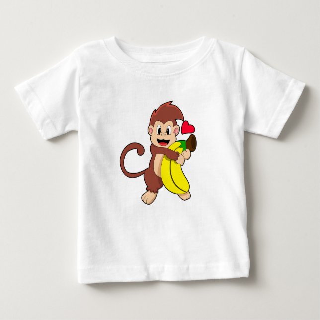 Monkey with Banana Baby T-Shirt (Front)