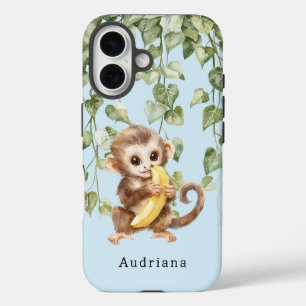 Monkey with Banana Jungle Animal  iPhone 16 Case