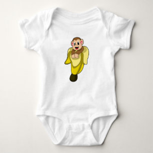 Monkey with Banana peel Baby Bodysuit