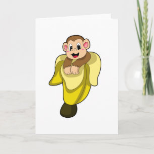 Monkey with Banana peel Card