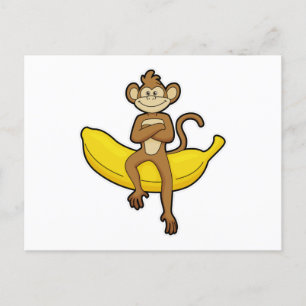 Monkey with Banana Postcard