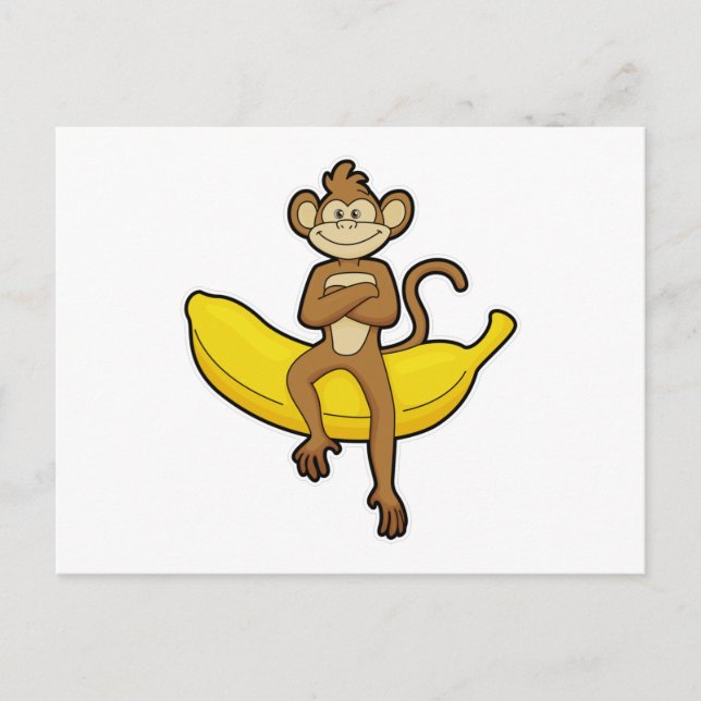 Monkey with Banana Postcard (Front)