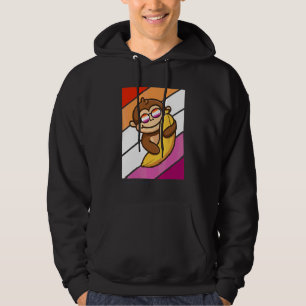 Monkey With Banana Pride Lesbian Flag Lgbtq Proud  Hoodie