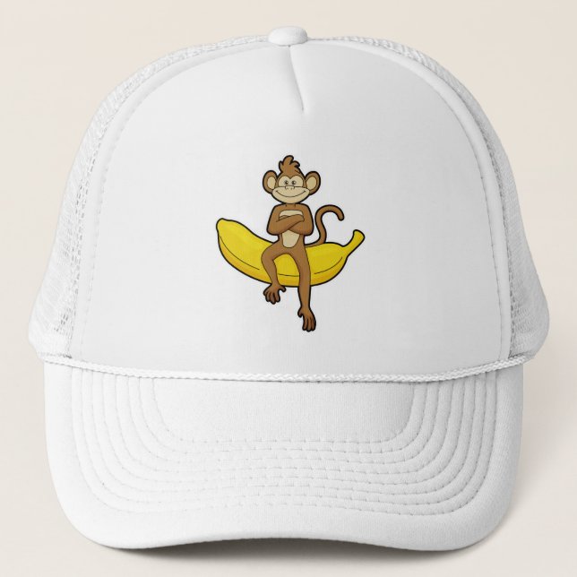 Monkey with Banana Trucker Hat (Front)