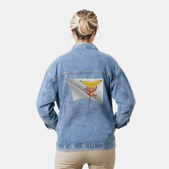monkey with banana under the patch denim jacket (Model)