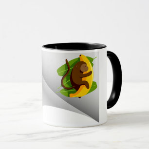 monkey with banana under the patch mug