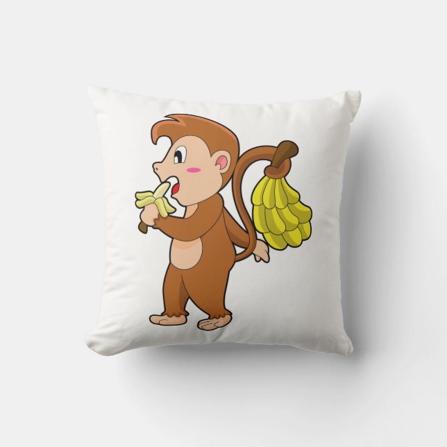 Monkey with Bananas Cushion (Front)