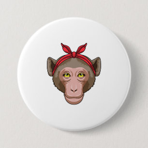 Monkey with Bandana 7.5 Cm Round Badge