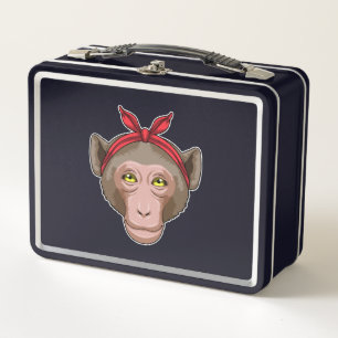 Monkey with Bandanna Metal Lunch Box