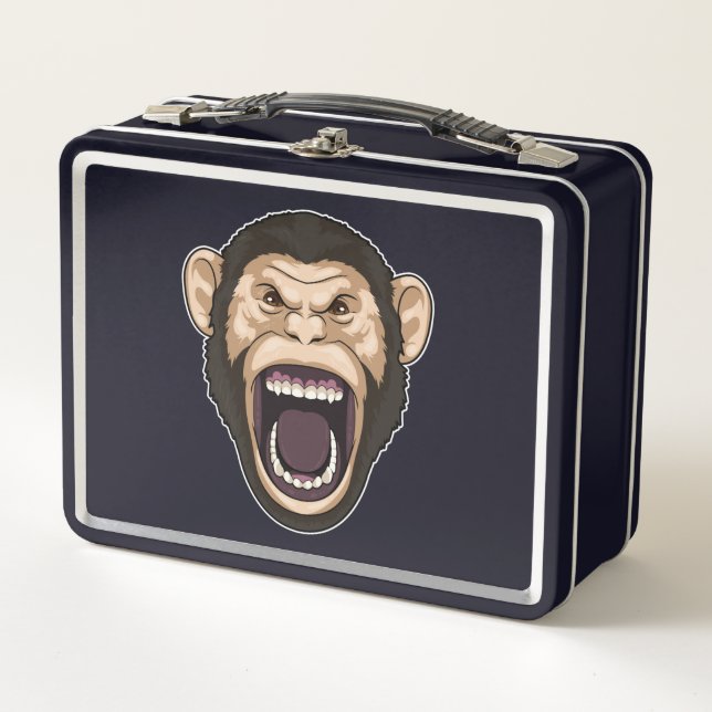 Monkey with black Hairs Metal Lunch Box (Front)