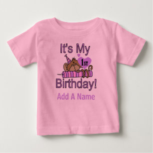 Monkey with Candle 1st Birthday Tshirt